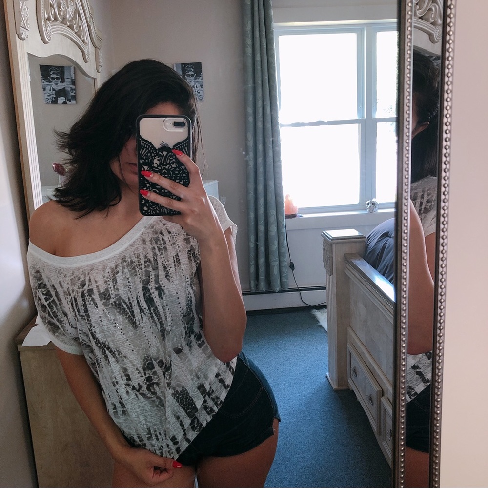 Express Loose-Fitted Semi-Sheer Top